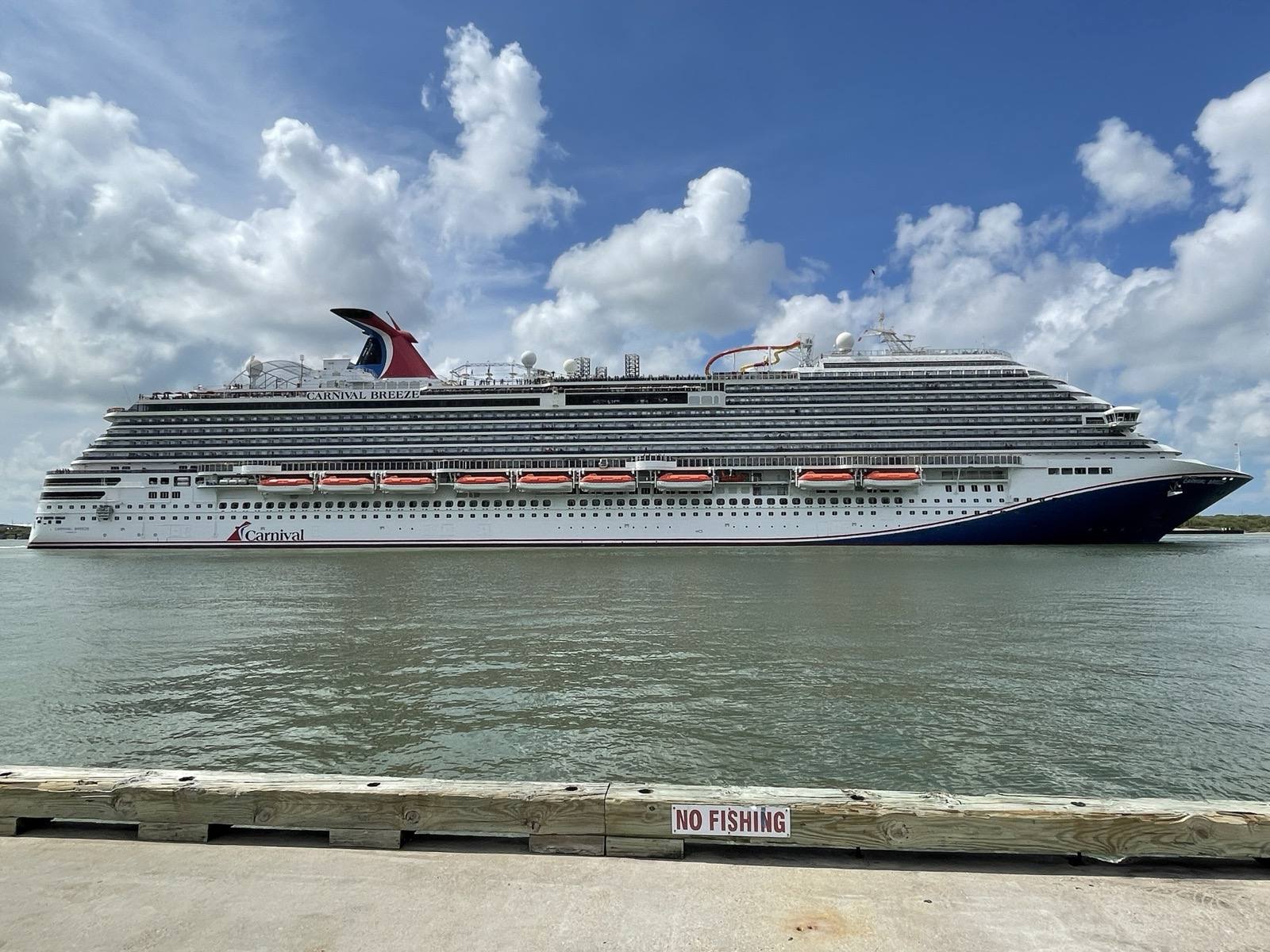 Carnival Breeze sailing out of Galveston